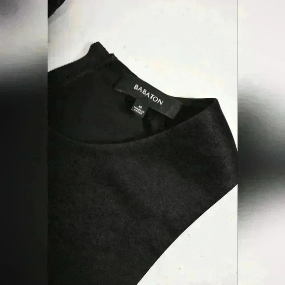 BABATON  ARITZIA Black Shiny Satin Poly Acetate Scuba Evening Tank Top Medium - Picture 5 of 8